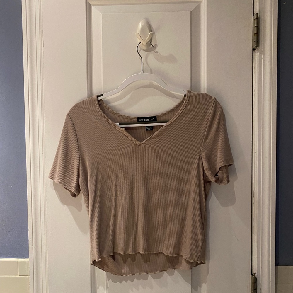 SWS Essentials Ribbed Beige Top